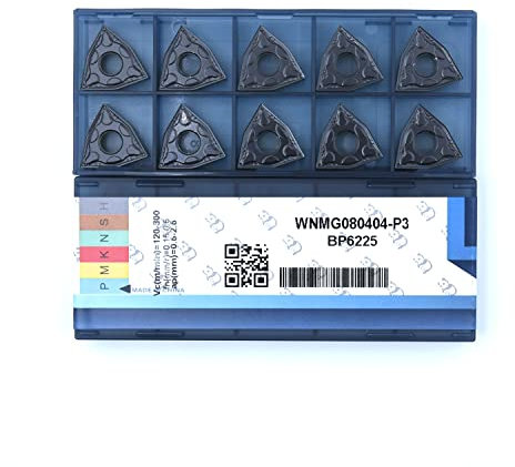 CDBP WNMG080404 / WNMG431 Inserti a Carburo di Tungsteno per Tornitura CNC, Taglienti Indexabili per Acciaio Inox e Ghisa, 10 Pezzi