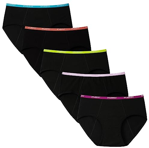 INNERSY Girls Period Pants Light Flow Menstrual Knickers 10-16 Years 5 Pack | First Starter Kit for Young Teens, Teenager Leakproof Panties, Soft Cotton Briefs, Washable & Reusable, for PE/Back to School