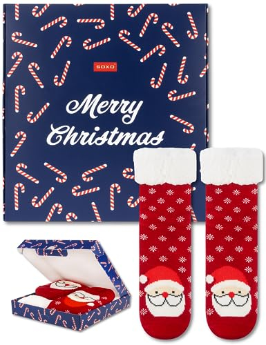soxo Noel Chaussettes Femme Cadeau Fantaisie Cadeaux Drole Chaussette Humour Chausette 35-40 Père Noël