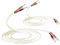 VVFLED 2 Pack 14 AWG OFC Speaker Cable with Gold-plated Pin Banana Plugs, Audiophile White Speaker Wire With Gold-plated Banana Plugs, Square Flat Cables for HiFi & Home Audio System (3m / 9.8Ft)