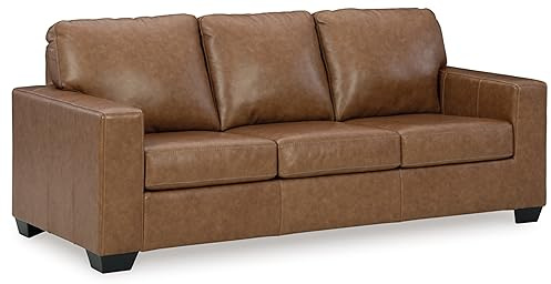 Signature Design by Ashley Bolsena Contemporary Leather Match Sofa, Dark Brown