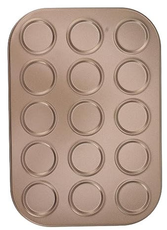 Muffinspanna Macaron Bakform Bakform Non Stick Bakform Bakform Bakform Muffinsplåt Bakform Kolstål Bakform för Ugnsbakning Guld (15 hål)