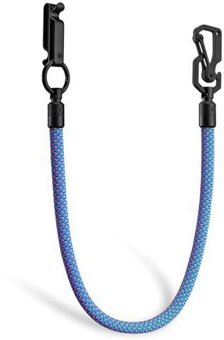 KeyUnity KD02BN - Chaîne de portefeuille en corde tressée avec mousqueton en titane, idéale pour attacher à la ceinture ou aux pantalons hip-hop, accessoire de mode pour hommes
