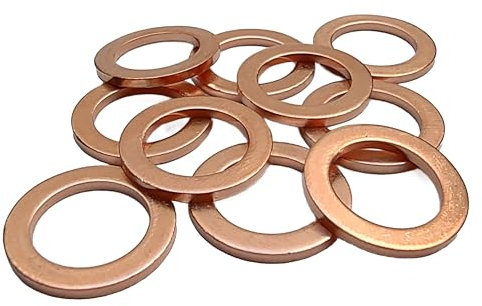10 Kupferdichtringe M12 x 18 x 1,5 für Ölablassschrauben, kompatibel mit vielen BMW-Baureihen und diversen Modellen anderer Fahrzeughersteller