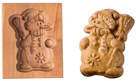 Generic Keksausstecher Holz 3D-Geschnitzte Keksform Weihnachten DIY Backformen Ausstechformen Keksstempel für Weihnachten Erntedankfest Ostern, 1 Stück