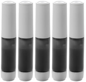 Cartucce Inchiostro per Ricarica del Modico Timbro Personalizzato Rotondo per Uova Egg Id - 5 Flaconi da 1.5 ml, Inchiostro Certificato in Vari Colori (Nero)
