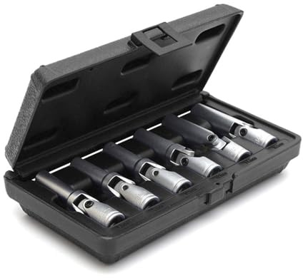 Autojack 6 Piece Long Glow Plug Metric Socket Set 3/8 Drive, Universal Fit Spark Plug Removing Joint Sockets 8mm to 16mm