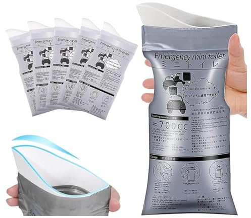 15 Urinbeutel für Unterwegs, 700ml Notfalltoilette fürs Auto, Tragbarer Notfall Toilette fürs Auto, Erbrochene Beutel, Taschen WC Frauen Männer, Gel Urinbeutel für Camping Toiletten Reisetoilette
