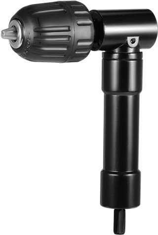 Faankiton Adaptateur de Perceuse à 90 Degrés, Embout de Perceuse à Angle Droit 90°Mandrin à Angle Droit 0.8-10mm, Adaptateur de Perçage d'Angle, Accessoire de Perceuse d'Angle pour les Coins Étroits