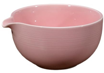 Fenteer Matcha Schüssel Handgefertigt - Traditionelle Japanische Teeschale aus Keramik mit Ausguss - 560ml - Ideal für Matcha Zeremonie, Rosa