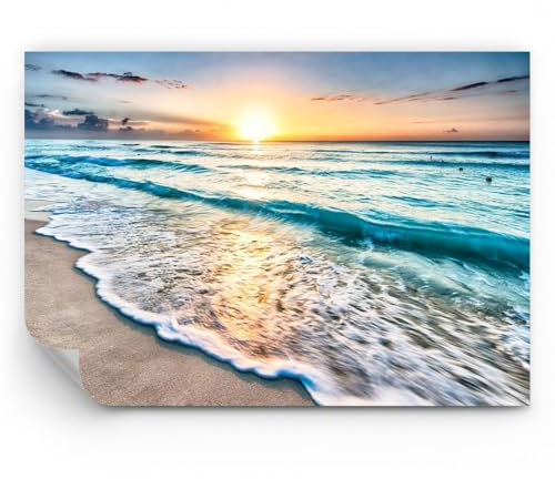 ARTTOR Papel pintado de papel no tejido Standard - mar ola playa - 100x70 cm - Fotomurales XXL Moderna Decorativos Murales Papel tapiz fotográfico Dormitorio Para la sala - WF1AA100x70-3621