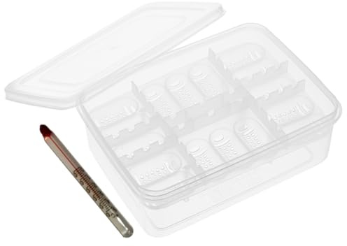 CATIEBYE Caja de Incubación de Reptiles 16 Rejillas de Plástico Transparente para Huevos de Geckos, Tortugas y Lagartos, Incubadora Profesional Termómetro Integrada para Cría en Terrarios