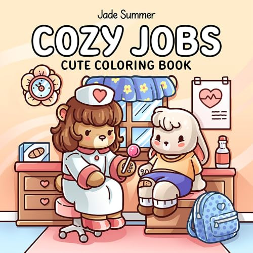 Cozy Jobs: Cute Coloring Book for Adults and Teens with Charming Characters and Easy-to-Color Scenes for Relaxation (Cozy Coloring Books)