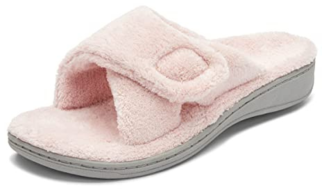 Vionic Indulge Relax Womens Slippers Soft House Shoes That Includes Three-Zone Comfort for Heel Pain and Plantar Fasciitis with Orthotic Insole Arch Support Medium Fit Pink UK 10