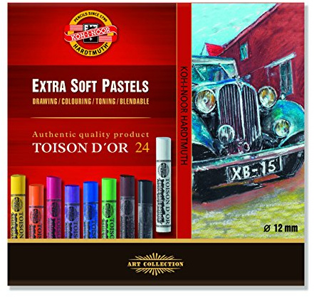 KOH-I-NOOR Extra weiche fettfreie Künstler-Soft-Pastellkreiden Geschenkbox 24er Packung