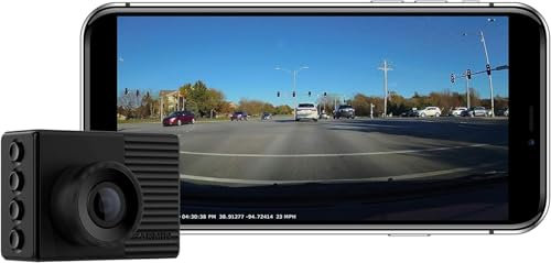 Garmin Dash Cam 56, Wide 140-degree Field of View in 1440p HD, 2 LCD Screen and Voice Control, Very Compact with Automatic Incident Detection and Recording