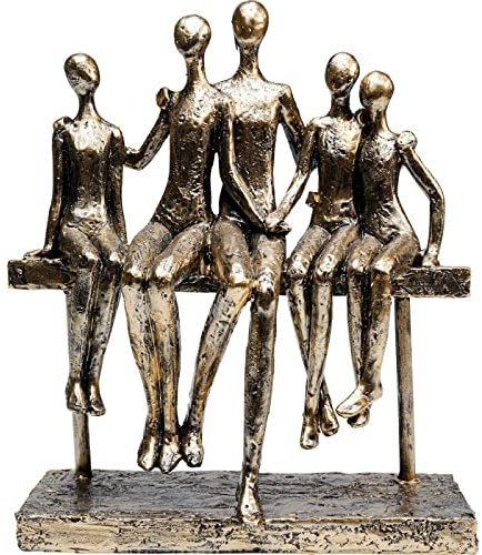 Kare Design Figura Decorativa Sitting Break, Oro, Arte Moderno, decoración Comedor, salón, Cocina, 24 cm