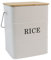 Xbopetda Metal Rice Storage Bin, Square Rice Canister with Lid & Scoop, Sealed Rice Storage Box for Kitchen, Food Storage Container for Rice Flour Soybean Grain Cereal - Cream White