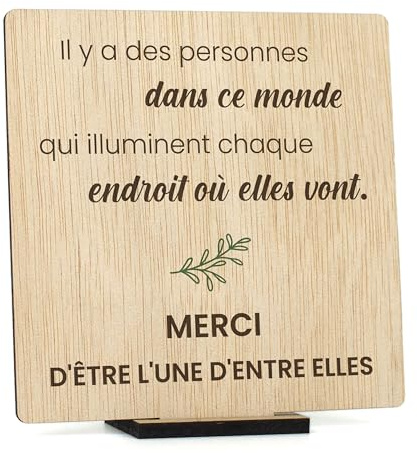 CONTRAXT Cadeaux pour Remercier des Personnes Spéciales. Cadeaux Originaux Carte de Remerciement en Bois pour anniversaires d'amis hommes femmes cartes de remerciement (Merci)