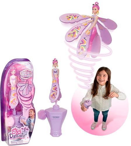 Lansay - Sky Dancers - Schöne Luna Puppe - Magische Fliegende Feenpuppe für Kinder ab 6 Jahren - Fee-Puppe, die mit ihrem Schnur-Launcher in die Luft fliegt - Funktioniert ohne Batterien
