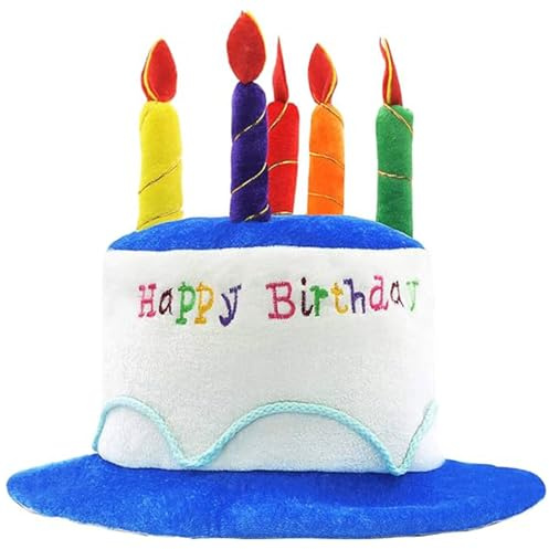 Xrten Sombrero de Feliz Cumpleaños, Sombreros de Cumpleaños Con Velas, Sombrero de Fiesta de Cumpleaños, Fiesta Decoración Accesorios de Disfraces