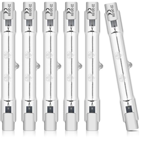 BROTOU 6er halogene R7s 78 mm, 80 W, dimbar, 230 V, 3 000lm, 3 000K, varmvit, J78-typ för arbetsljus, säkerhetsljus, landskapsljus, golvlampa