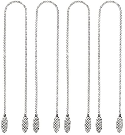 Qusedwey 4 Pezzi Tovagliolo Catena Portatovaglioli Tovagliolo Clip Catena Cordino Flessibile Cinghia del Collo per Gli Anziani Anziani Adulti Bambini