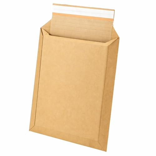 10 Sobres de Envío de Cartón Rígido A4+ 385 x 321 mm – cajas de envío – caja postales – Cajas de Cartón – Expandible 70 mm, Cierre Autoadhesivo y Tira Abrefácil – Ideales para Libros y accesorios