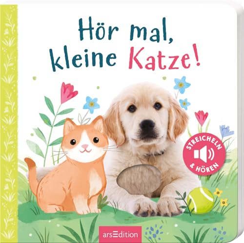 Hör mal, kleine Katze!: Streicheln und hören | Hochwertiges Pappbilderbuch mit 5 Sounds und Fühlelementen für Kinder ab 18 Monaten