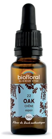 BIOFLORAL - 22 Oak, Chêne BIO DEMETER - Espoir - Fleur de Bach Authentique - Compte-gouttes 20 ML