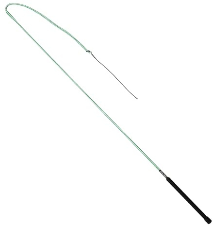 Weaver Equine 50 Stock Whip Horse Training Whip With Comfort Grip Rubber Handle, Horse Control, Show Ring Competition Accessory, ‎Green/White