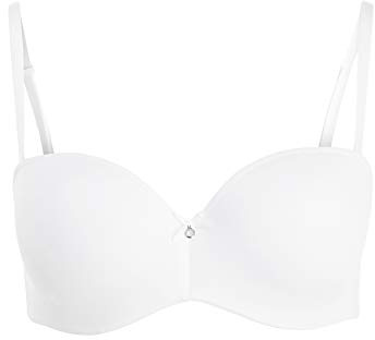 LASCANA Multiway-BH Bügel, Mit Abnehmbaren, Normalen Und Transparenten Trägern Soutien-Gorge sans Bretelles, Blanc (White 140), 105D (Taille Fabricant: 90D) Femme