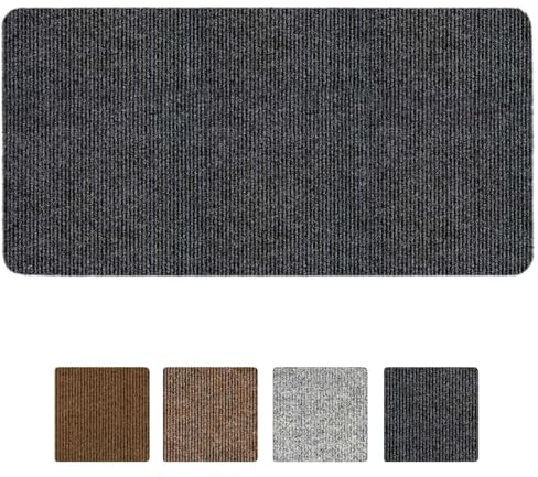 ANRO Teppich Fußmatte Schmutzfangmatte Fußabtreter Fußabstreifer Türvorleger Stribet Größe 40x80cm Carpet Schwarz