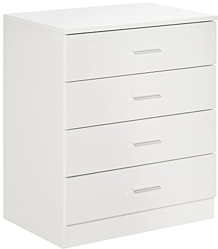 HOMCOM Commode à 4 tiroirs avec Rails en métal, Anti-basculement pour Salle de Jeux, Chambre d'enfant, Couloir, etc