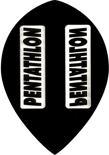 US Darts Pentathlon Black Pear Shape Dart Flights - 3 Sets (9 Flights) - 100 Micro Ex-Tough