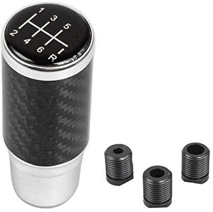 muge racing Gear Shift Knob，Car Gear Knob Shifter 6 Speed Universal Aluminum Gear Shifter Stick with 3 Adapters(Sliver)