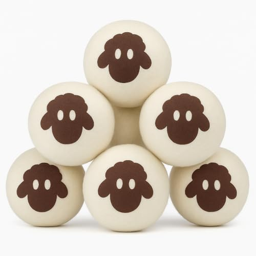 Copper Top - Confezione da 6 palline di lana biologica neozelandese di alta qualità, ammorbidente naturale per pelli sensibili, riutilizzabili, riducono le rughe e fanno risparmiare tempo, sicure per