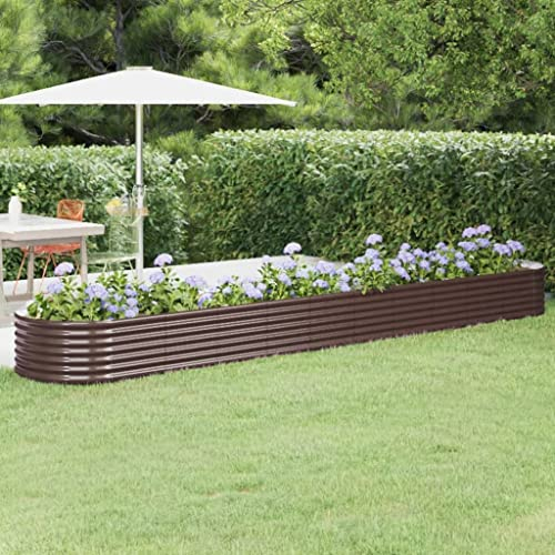 puraday Jardinière surélevée pour jardin 440 x 80 x 36 cm - Jardinière pour plantes, terrasse, potager - Spirale d'herbes - XXL - Jardinière surélevée en métal - Jardinière surélevée en acier - Taille