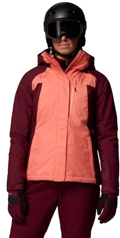 Columbia Womens Snowy Summit Insulated Jacket, Alpenglow/Rich Wine Cross Dye, Small