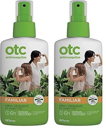 OTC Antipiojos Antimosquitos - Spray Familiar Repelente de Insectos - Eficaz contra el Mosquito Tigre - Para Adultos y Niños Mayores de1 Años - Protección 6 h - Envase de 100 ml (Paquete de 2)