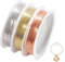 3 Rollen Schmuckdraht,Schmuck Draht,Schmuckdraht 0.5MM x 6.5M Basteldraht Dünn,Basteldraht Draht Zum Basteln Kupferdraht Perlendraht,Basteldraht Gold/Silber/Roségold, Kupferdraht draht für Armbänder.