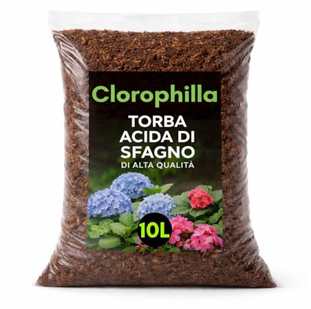 Torba Acida di Sfagno – Terriccio Naturale per Piante Acidofile e da Vaso – Substrato per Giardinaggio – Consentita in Agricoltura Biologica (10 Litri)