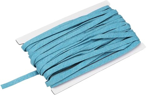 QUARKZMAN Cinta De Sesgo Doble Plegada 1/4 Pulgada X 15 Yardas Cinta De Algodón para Costura Manualidades DIY Azul Lago