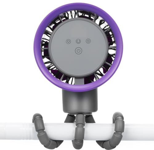 HOMOCONO Ventilador para Cochecito Recargable Portátil con Motor Silencioso y Trípode Flexible Adecuado para Celebracion Verano en Casa y Actividades al Aire Libre