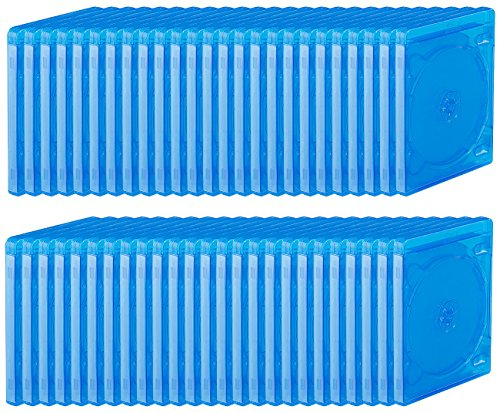 PEARL Blue Ray Huelle: Blu-ray Soft-Hüllen blau-transparent im 50er-Pack für je 4 Discs (Blu-Ray Blu-Ray hülle Box, Blue Ray Leerhüllen)