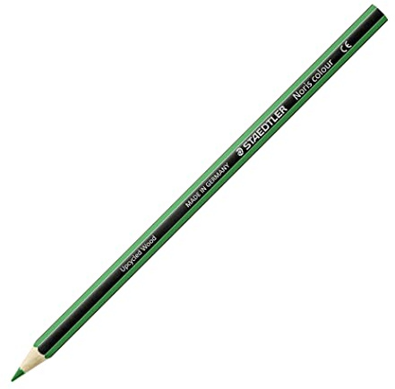 Staedtler 185-5 Noris Colour Farbstift, Stifte aus Wopex, Sechskantform, 12 Stück im Kartonetui, grün