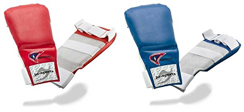 Ju-Sports Handschutz Ju Jutsu Pro Quick - rot, PU & Leder I Hochwertiger Wettkampf Handschoner für Kampfsport mit Elastikschlaufe I Für Damen, Herren, Jugendliche & Kinder I Größe M