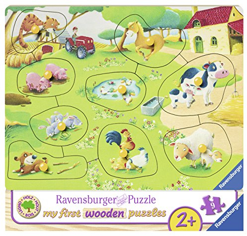 Ravensburger Kinderpuzzle - 03683 Kleiner Bauernhof - My First Wooden Puzzle mit 9 Teilen - Puzzle für Kinder ab 2 Jahren - Holzpuzzle
