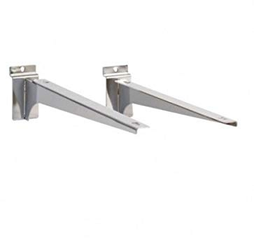 Lot de 2 supports d'étagère pour étagère chromée pour panneau à bord, armoire, armoire, magasin