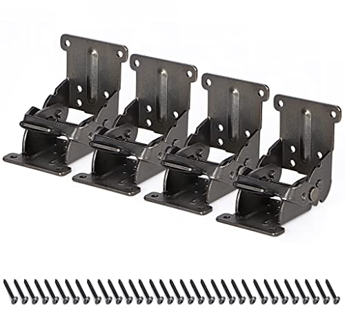 Skelang 4 Pcs Folding Brakcet 0°-90°-180°, Table Foldable Hinge, Self Lock Extension Support for Table, Workbench, Sleeping Platform